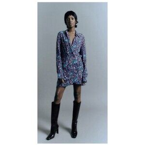 ZARA Women’s Floral Print Long Sleeves Mini Dress Sz L